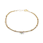 Bracelet double chaîne 3 saphirs – bijou fait main LYLAN (vue 3)
