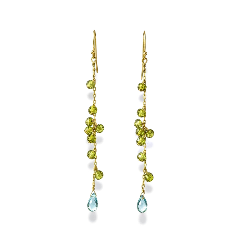 Boucles d'oreilles longues en cascade – bijou fait main LYLAN