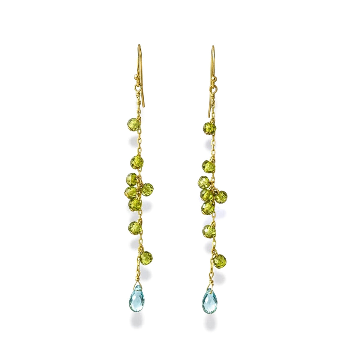 Boucles d'oreilles longues en cascade – bijou fait main LYLAN