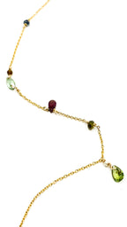Bracelet pierres bordeaux et vert d'eau – bijou fait main LYLAN (vue 2)
