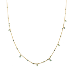 Collier saphirs vert pâle et gouttes – bijou fait main LYLAN