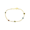 Bracelet pierres bleu, olive et cristal – bijou fait main LYLAN