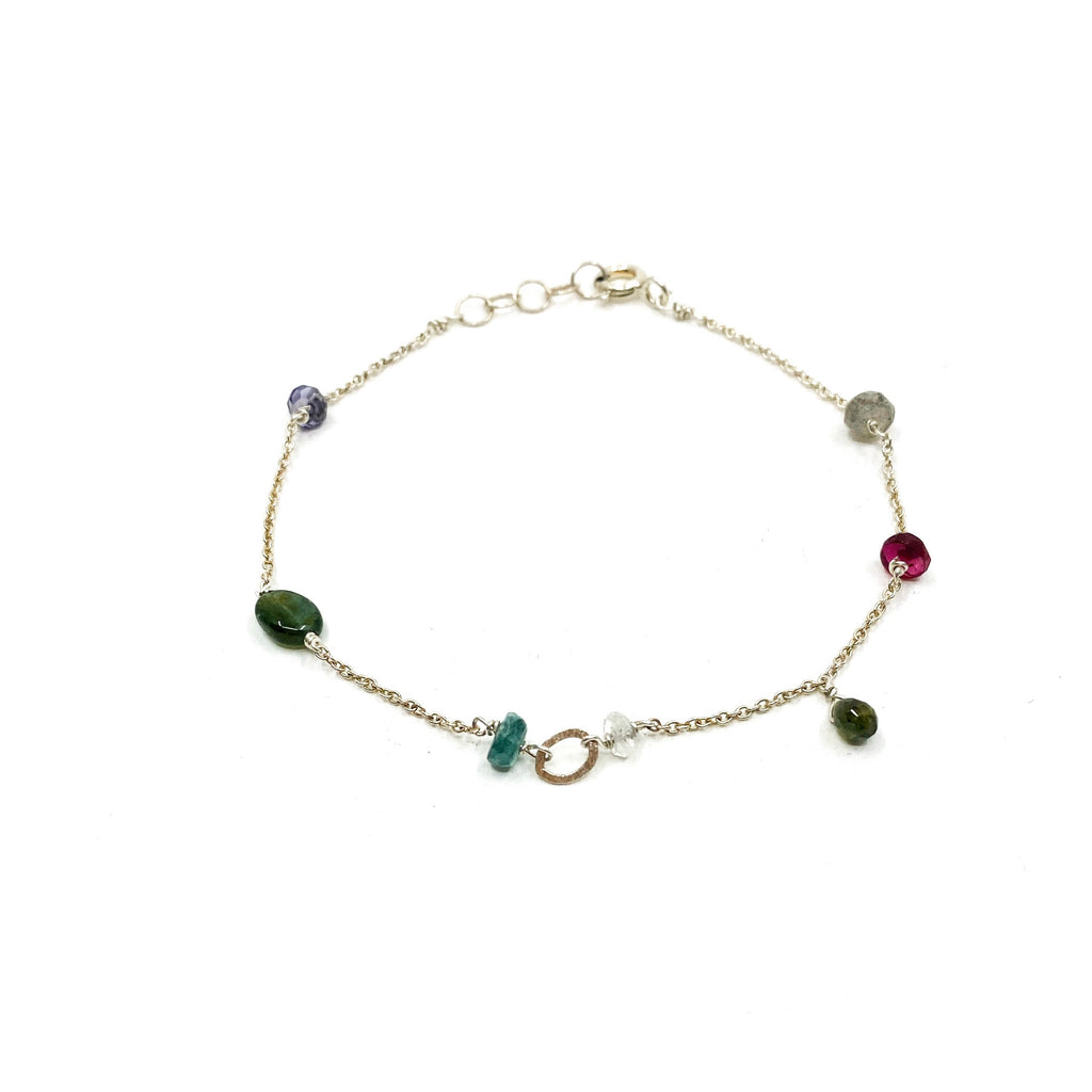 Bracelet pierres vert, turquoise et rose – bijou fait main LYLAN