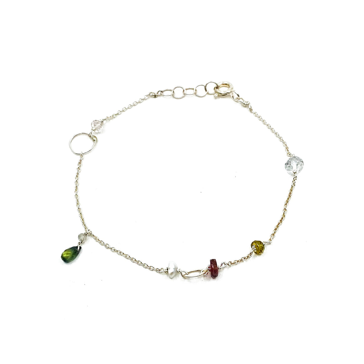 Bracelet pierres vert et bordeaux – bijou fait main LYLAN