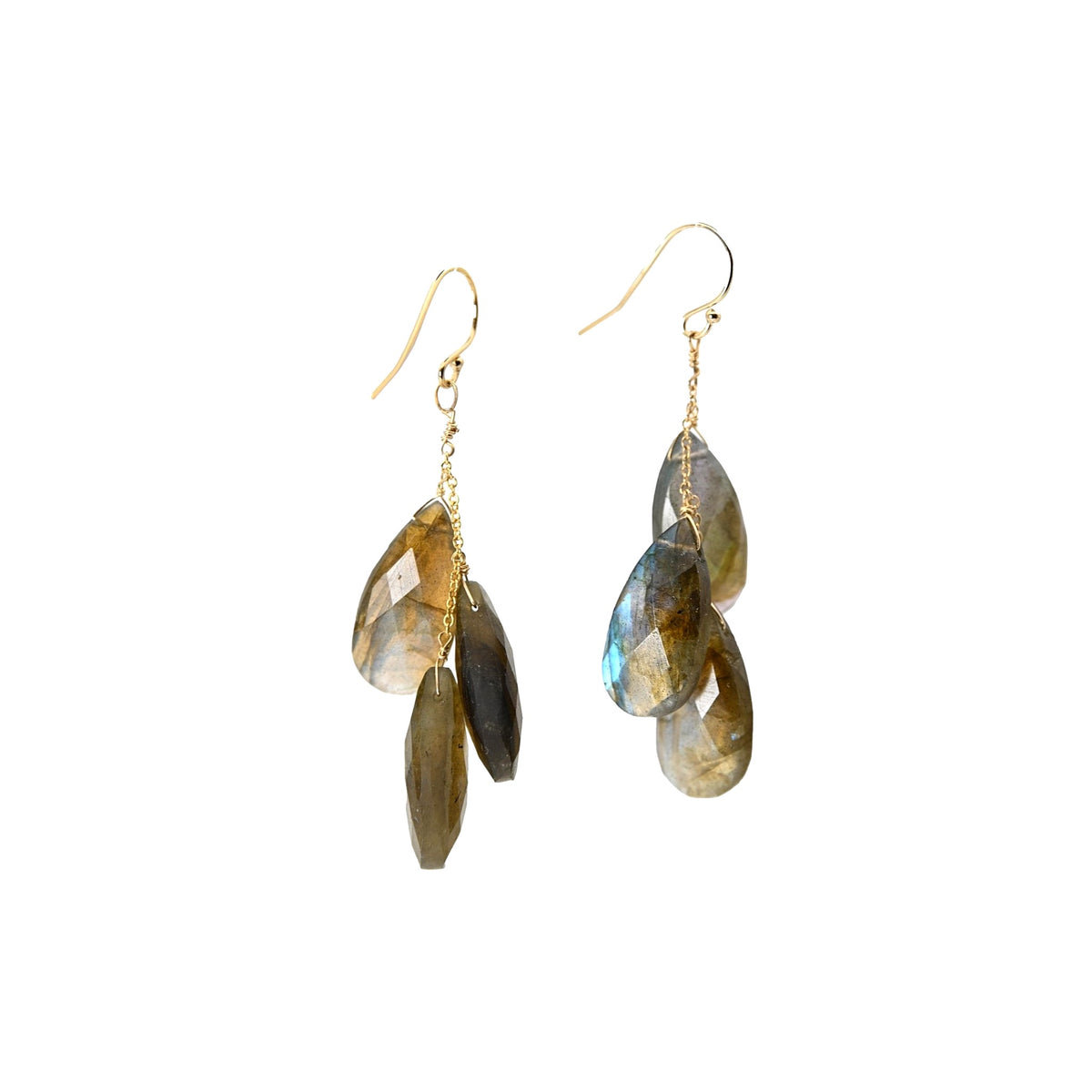 Boucles d'oreilles Labradorite – bijou fait main LYLAN