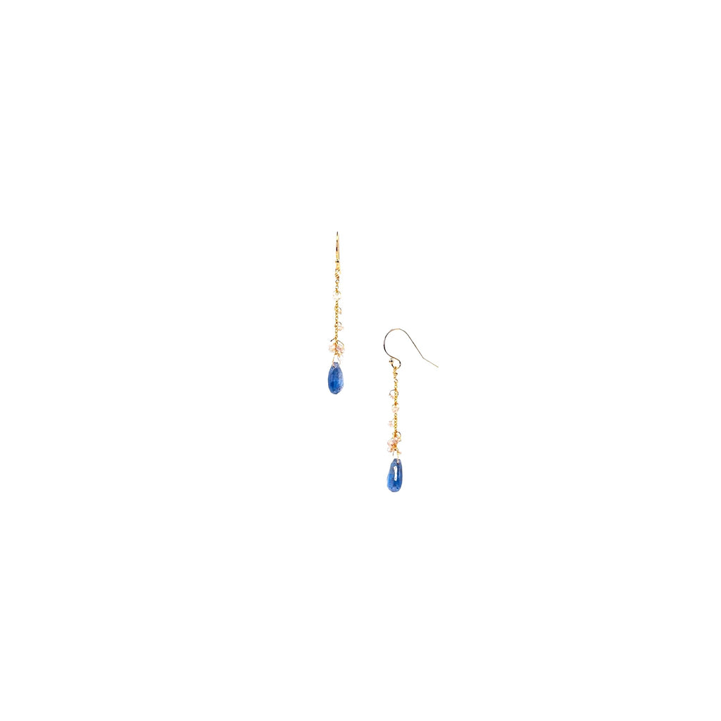 Boucles d'oreilles longues kyanite – bijou fait main LYLAN