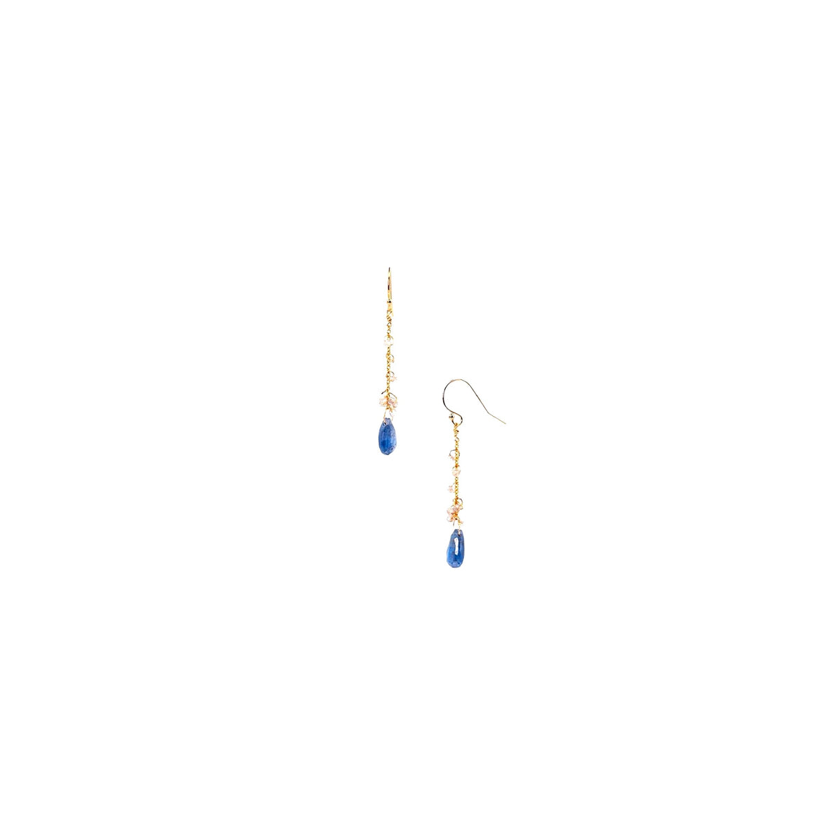 Boucles d'oreilles longues kyanite – bijou fait main LYLAN