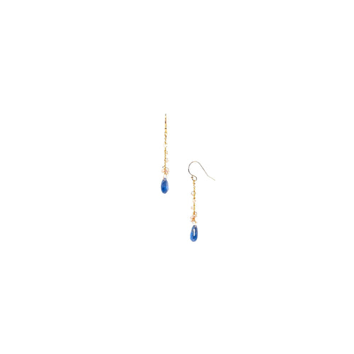 Boucles d'oreilles longues kyanite – bijou fait main LYLAN