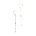Boucles d'oreilles longues saphir – bijou fait main LYLAN