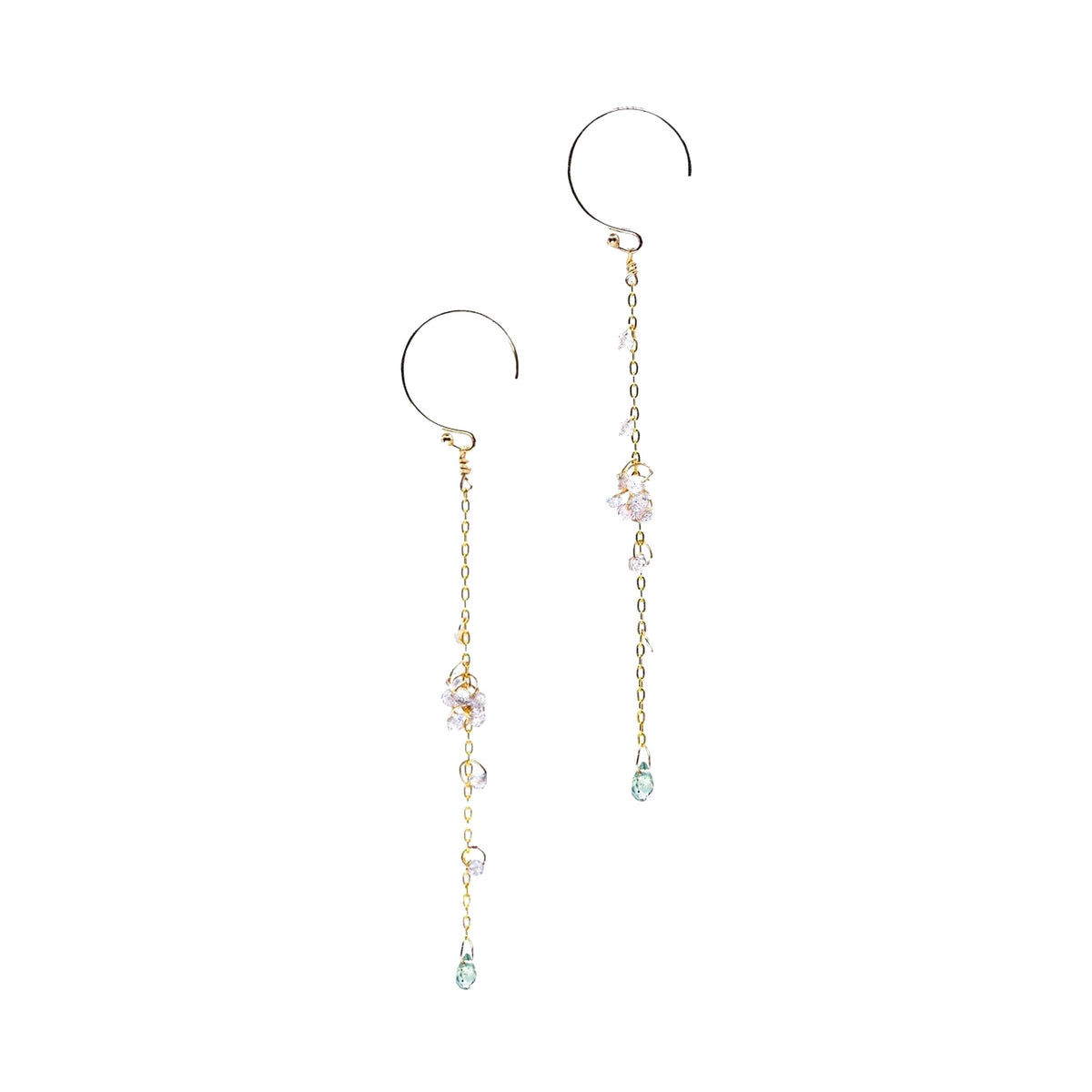 Boucles d'oreilles longues saphir – bijou fait main LYLAN