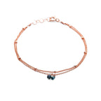 Bracelet double chaîne pierres – bijou fait main LYLAN (vue 2)