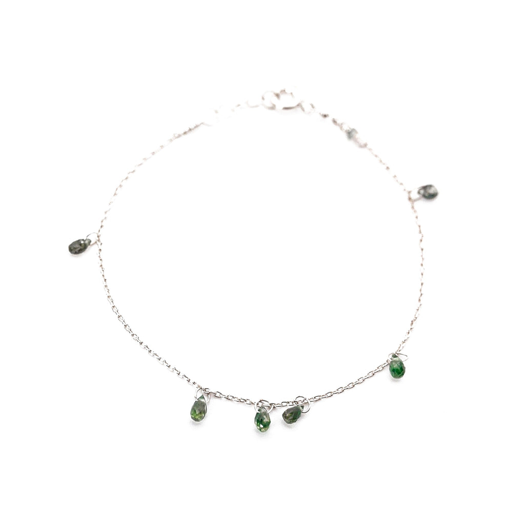 Bracelet saphir vert – bijou fait main LYLAN (vue 3)