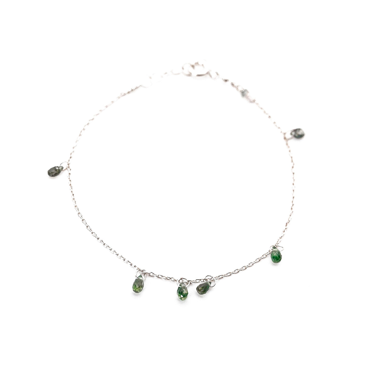 Bracelet saphir vert – bijou fait main LYLAN (vue 3)