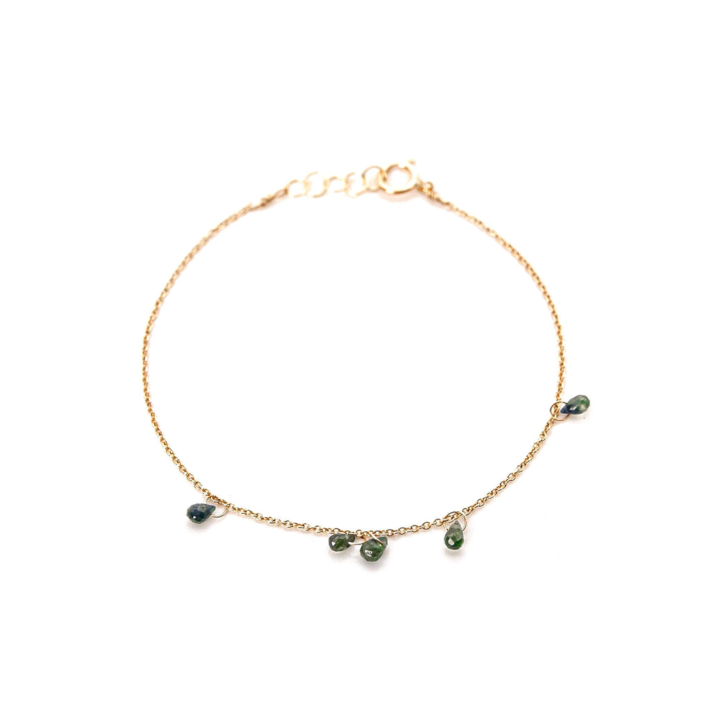 Bracelet saphir vert – bijou fait main LYLAN