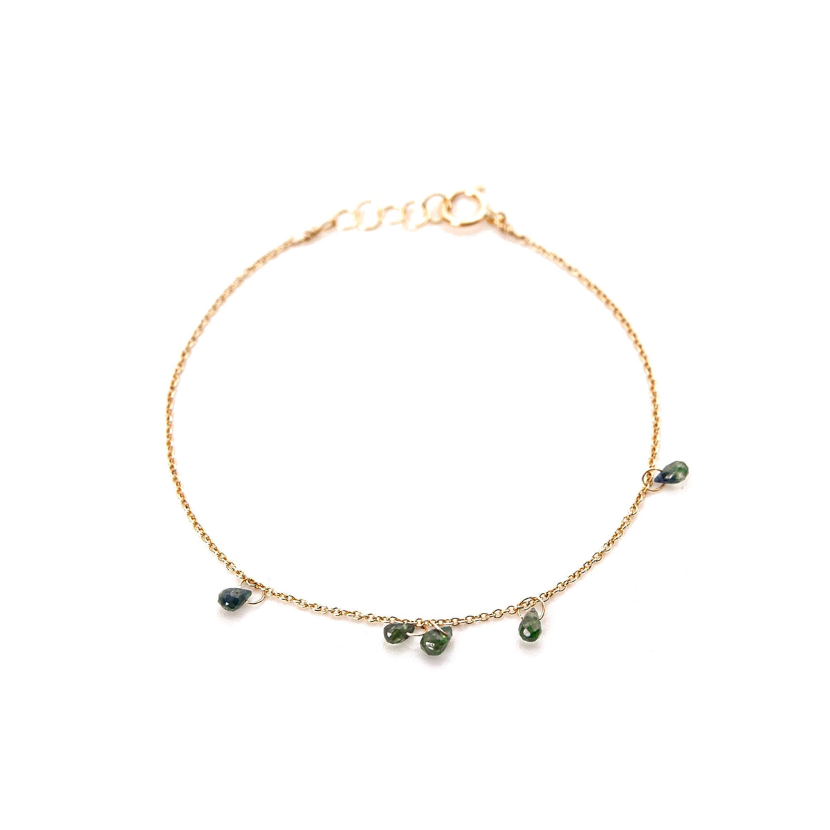 Bracelet saphir vert – bijou fait main LYLAN