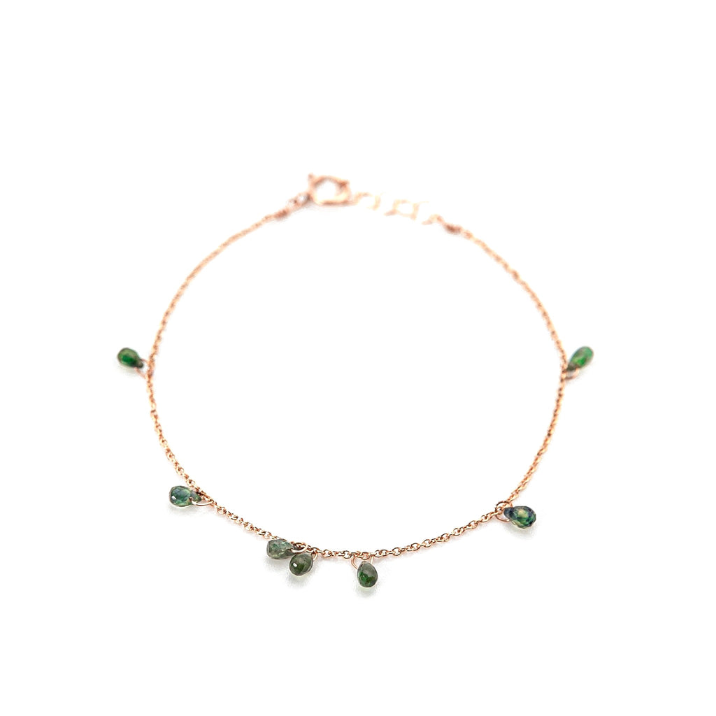 Bracelet saphir vert – bijou fait main LYLAN (vue 2)