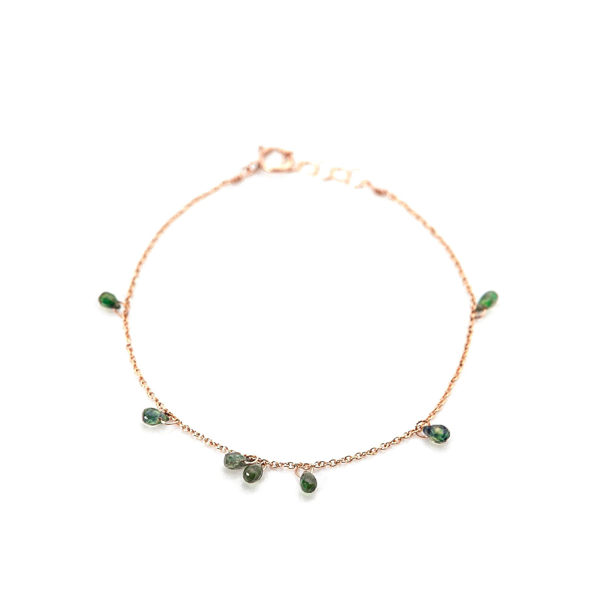 Bracelet saphir vert – bijou fait main LYLAN (vue 2)