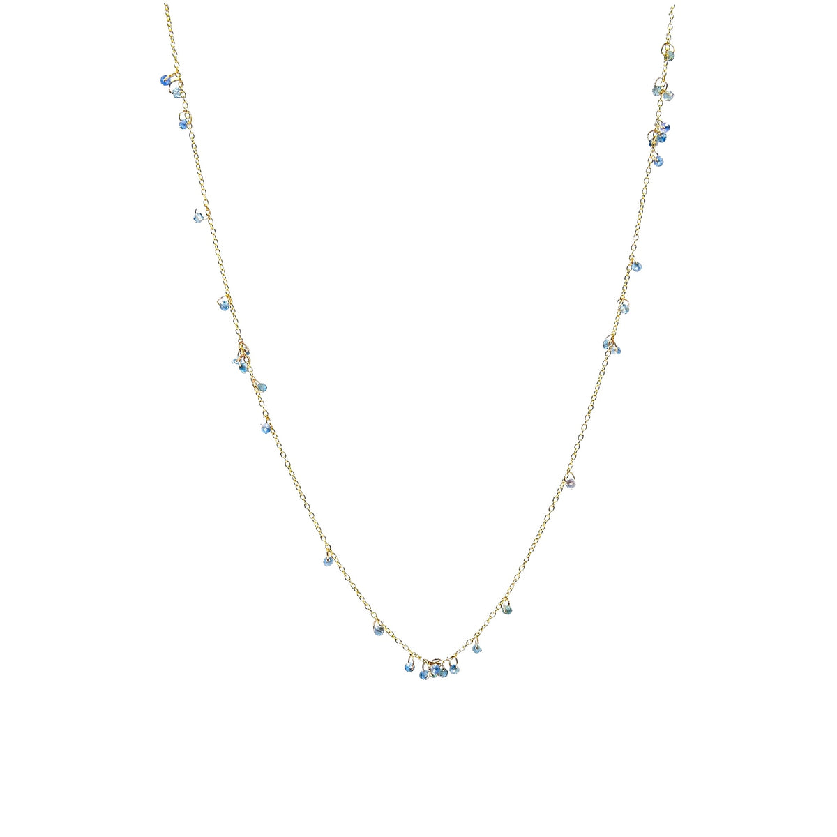 Collier minuscules saphirs – bijou fait main LYLAN