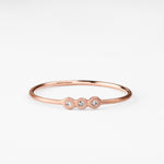 Charger l&#39;image dans la galerie, Bague en or brossé, sertie de 3 diamants - LYLAN
