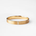 Charger l&#39;image dans la galerie, Bague large en or brossé, sertie 3 diamants - LYLAN
