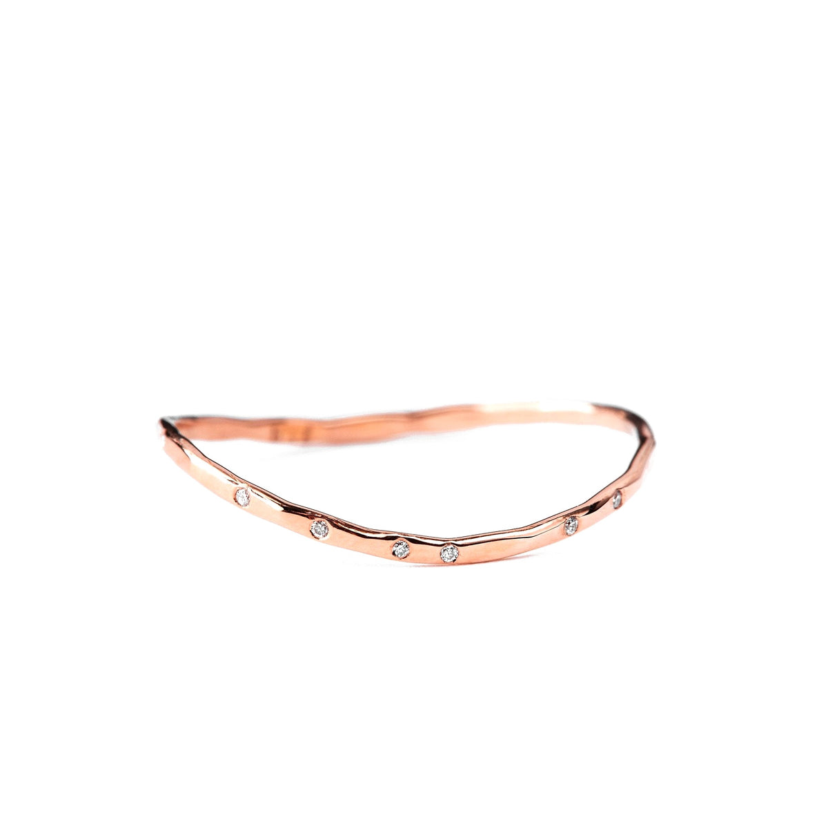 Bague ondulée en or, sertie de diamants – bijou fait main LYLAN (vue 2)