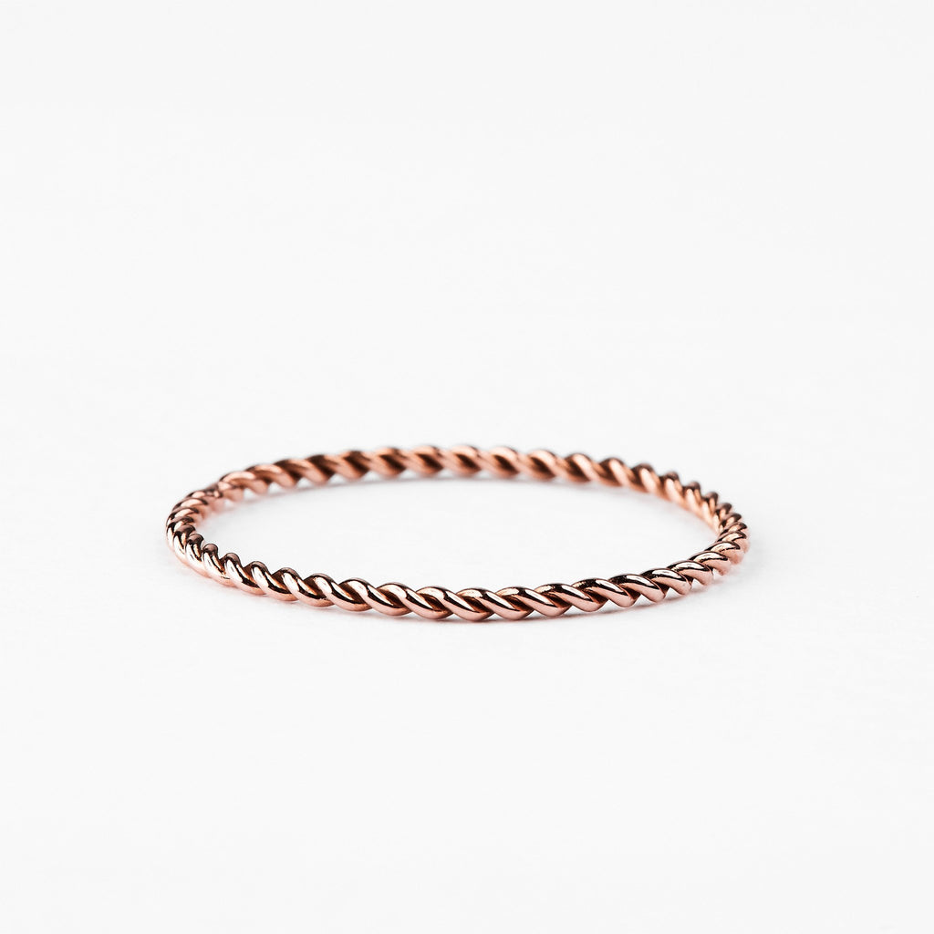 Bague or rouge torsadée - LYLAN