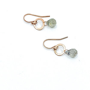 Boucles d'oreilles anneaux et Labradorite - LYLAN