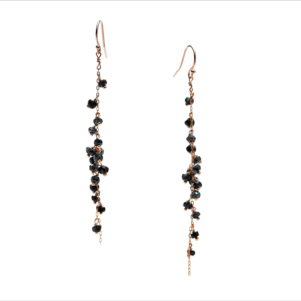Boucles d'oreilles longues en grappe – bijou fait main LYLAN