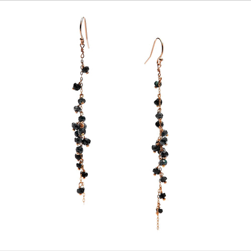 Boucles d'oreilles longues en grappe – bijou fait main LYLAN