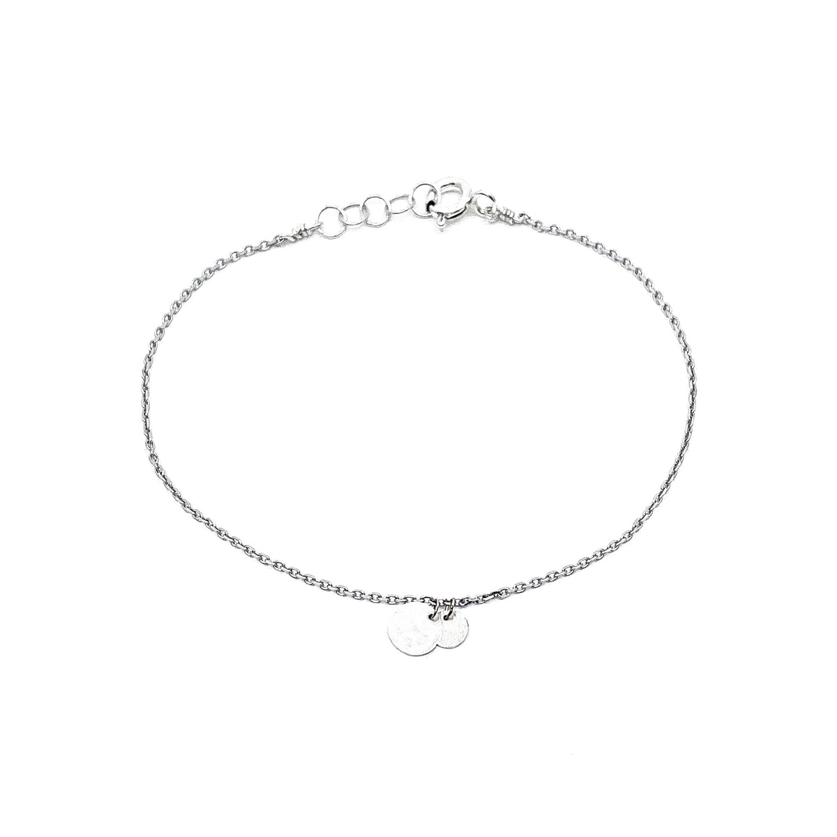 Bracelet 2 disques argent – bijou fait main LYLAN