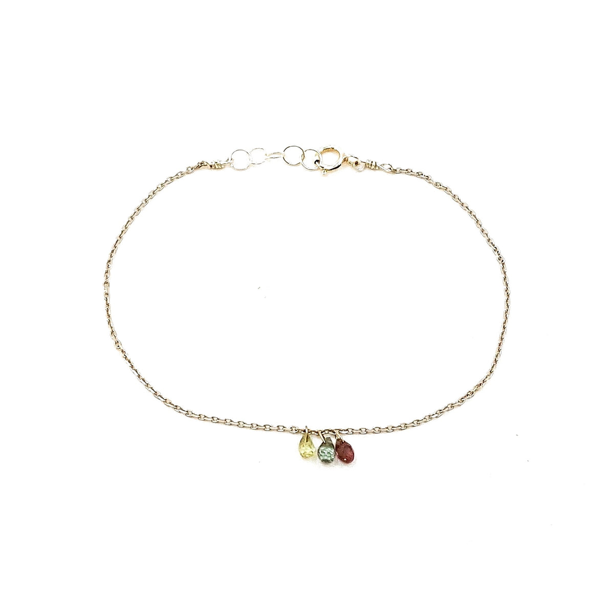 Bracelet chaîne 3 saphirs – bijou fait main LYLAN