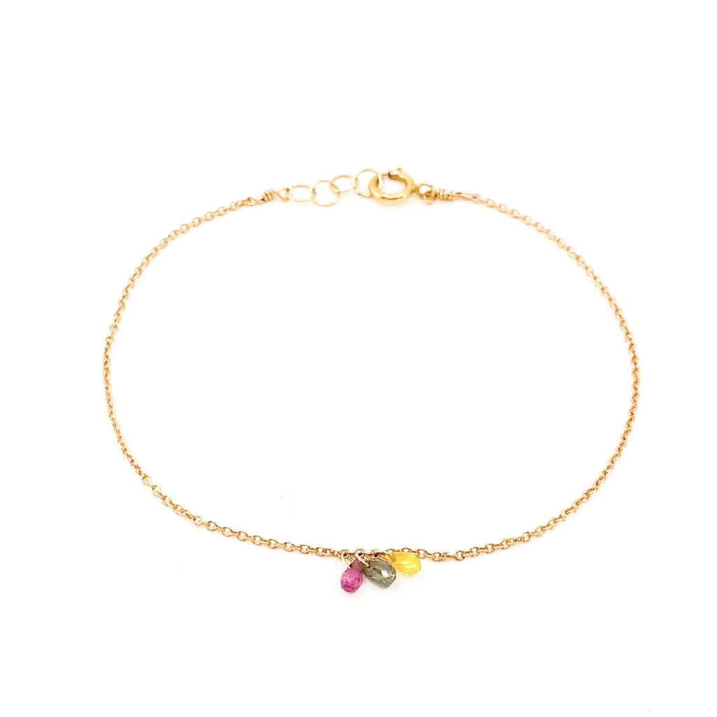 Bracelet chaîne 3 saphir - LYLAN