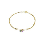 Charger l&#39;image dans la galerie, Bracelet double chaîne 3 saphirs - LYLAN
