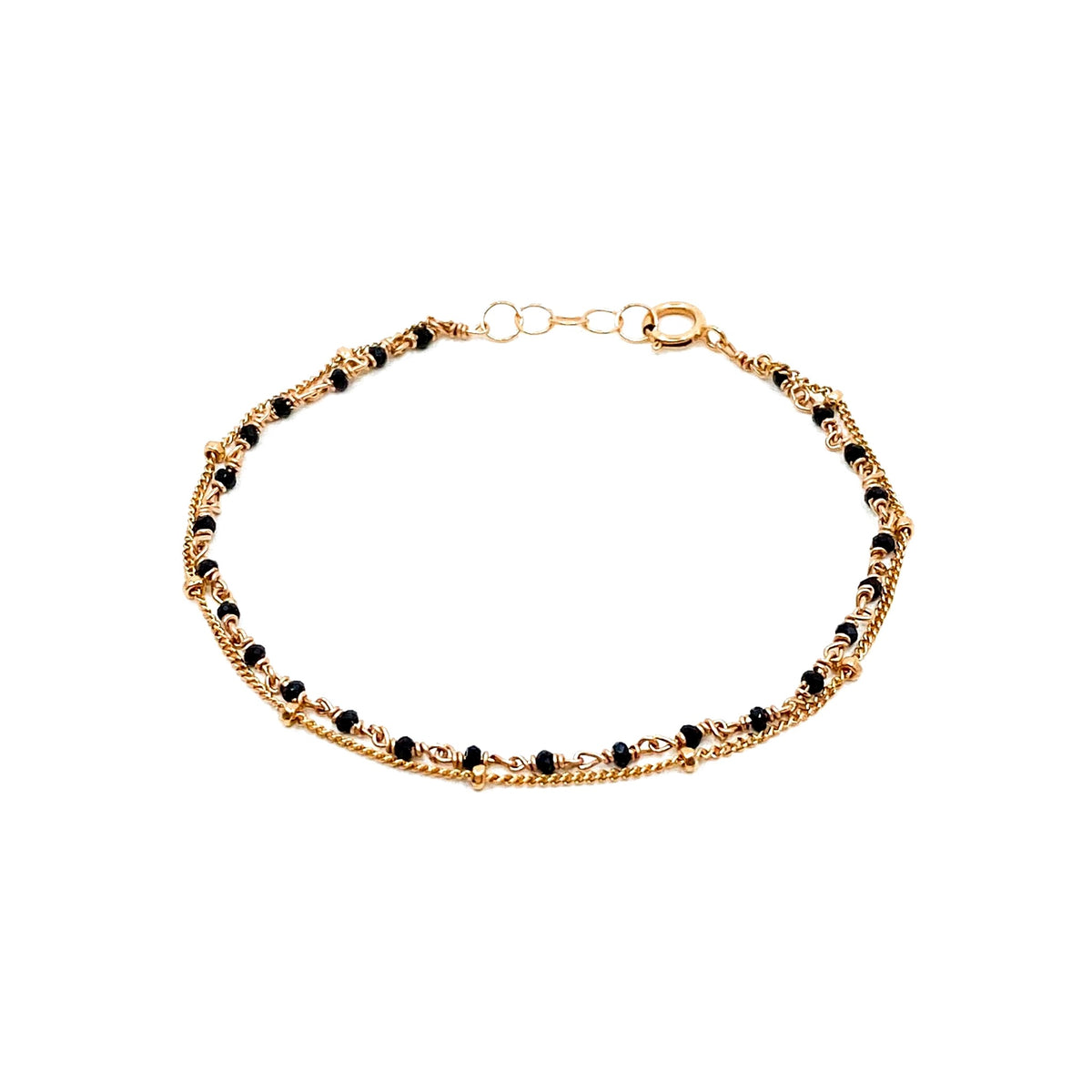 Bracelet double chaîne pierre – bijou fait main LYLAN