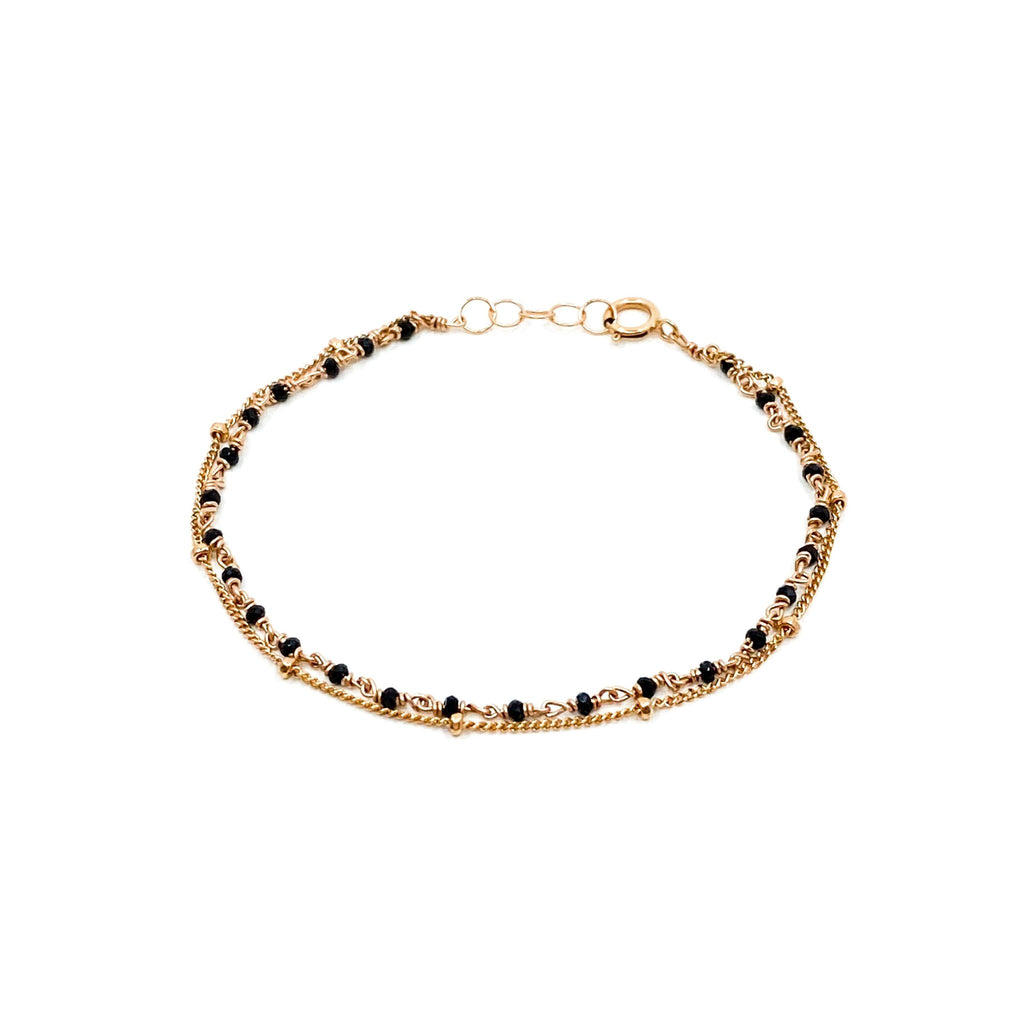 Bracelet double chaîne pierre - LYLAN