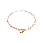 Bracelet double chaîne pierres – bijou fait main LYLAN