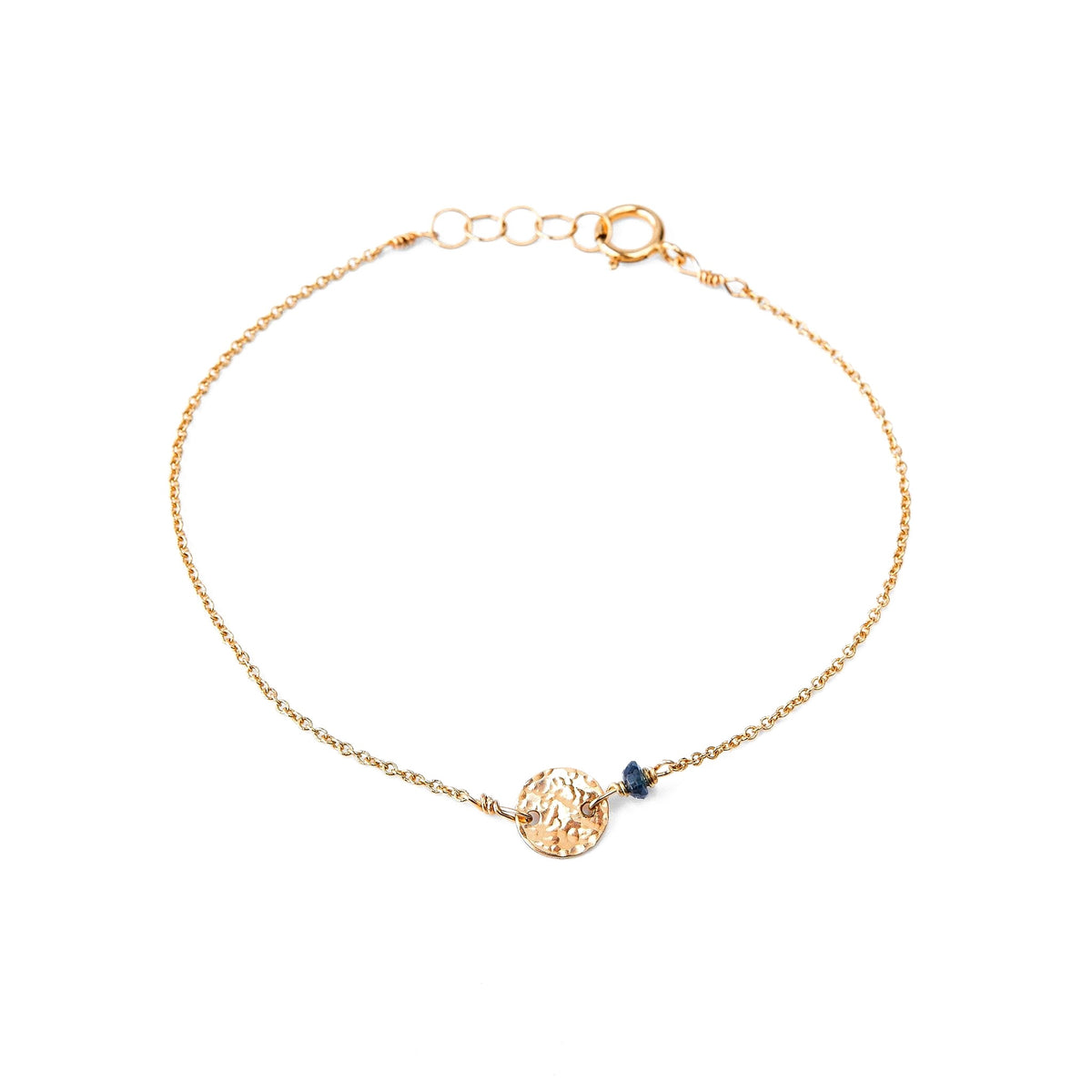 Bracelet disque martelé et pierre – bijou fait main LYLAN (vue 3)