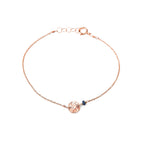 Bracelet disque martelé et pierre – bijou fait main LYLAN (vue 2)