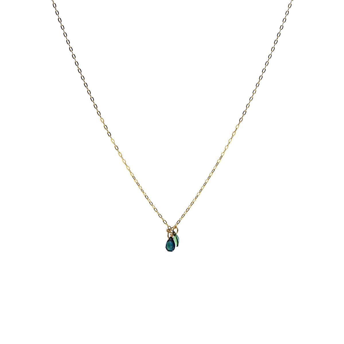 Collier 2 pierres bleu-vert – bijou fait main LYLAN