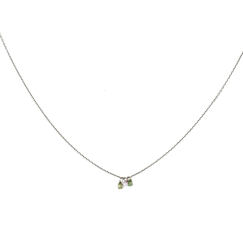 Collier 3 saphirs – bijou fait main LYLAN