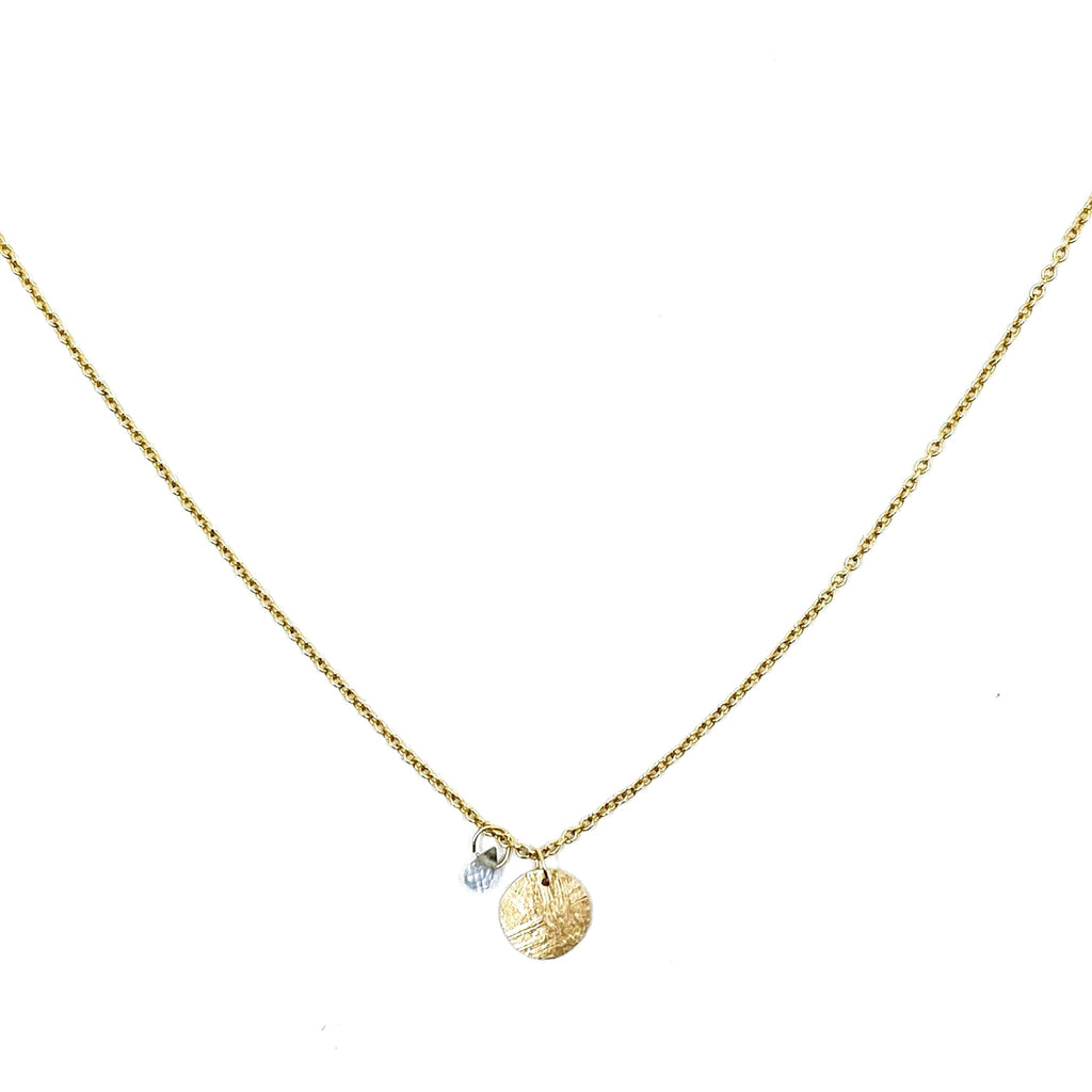 Collier disque et saphir – bijou fait main LYLAN