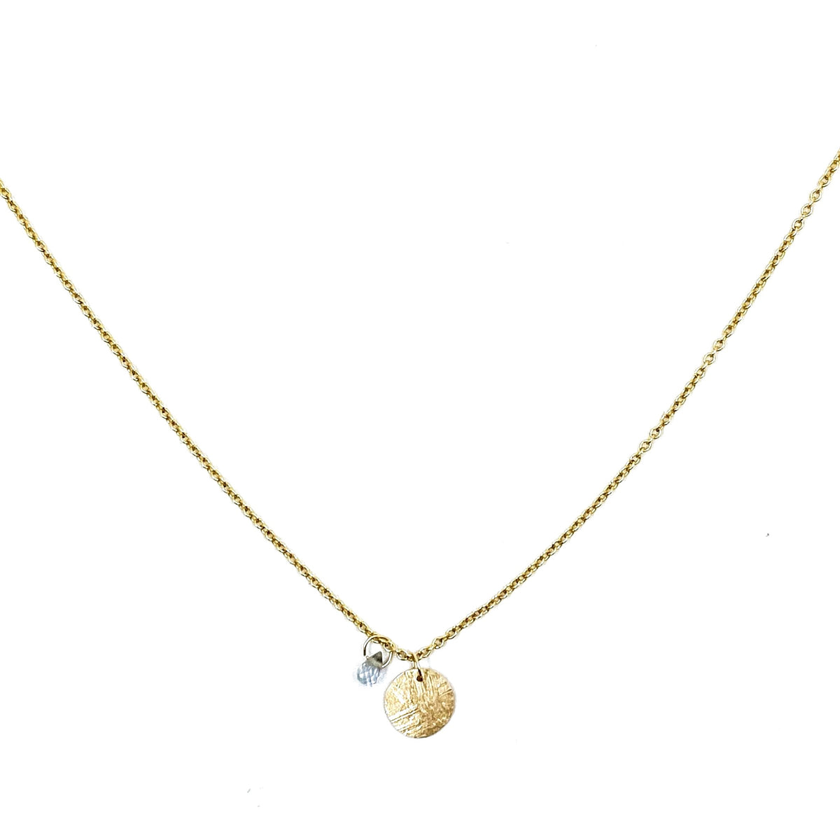 Collier disque et saphir – bijou fait main LYLAN