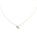 Collier disque et saphir – bijou fait main LYLAN (vue 2)