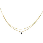 Collier double une pierre – bijou fait main LYLAN (vue 2)