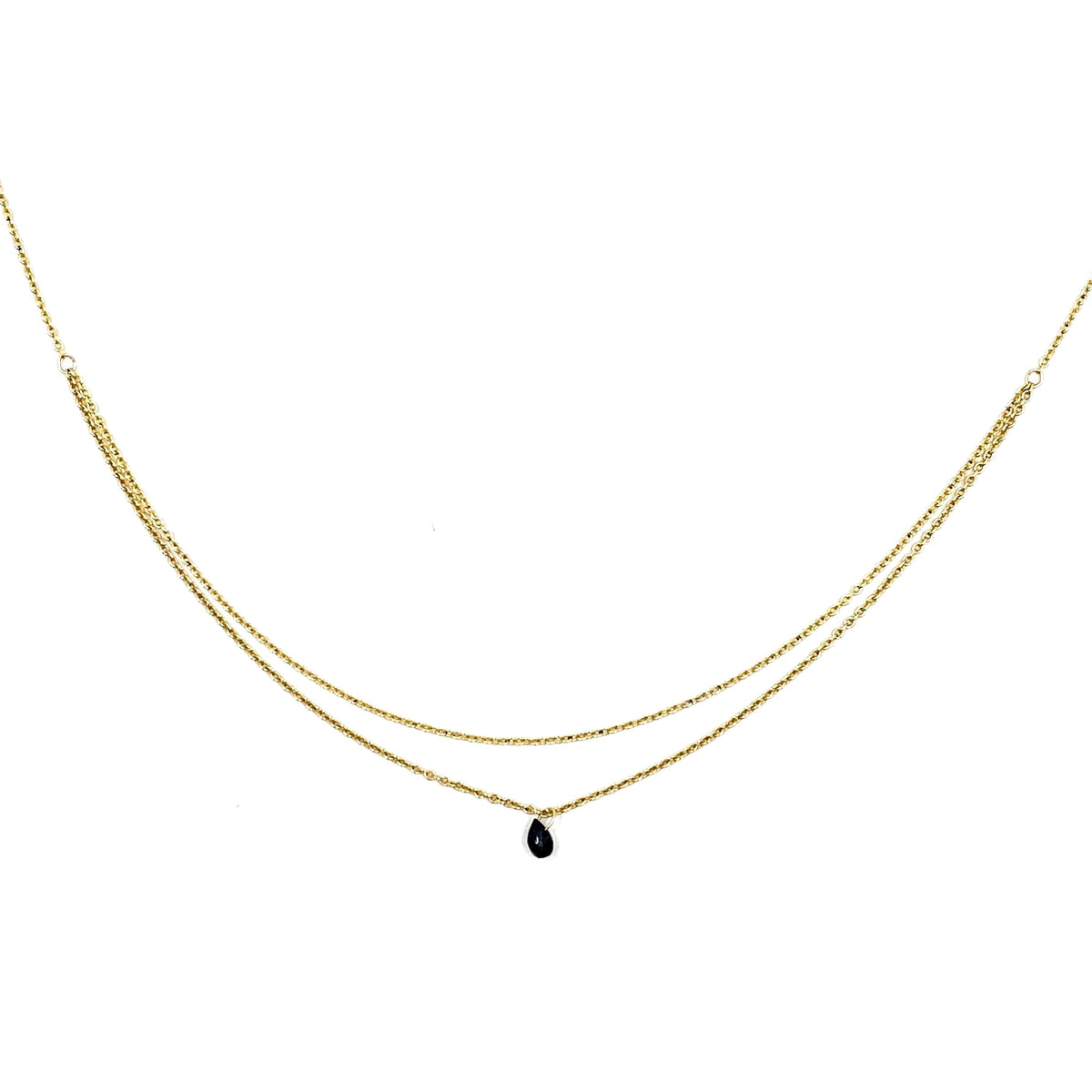 Collier double une pierre – bijou fait main LYLAN (vue 2)