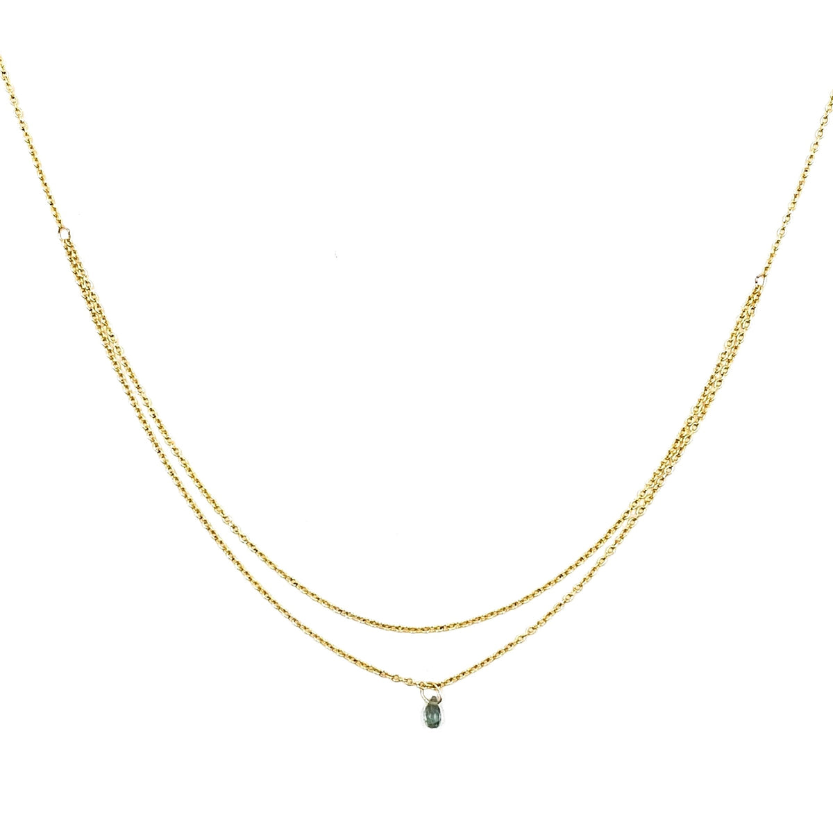 Collier double une pierre – bijou fait main LYLAN