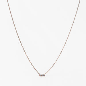 Collier en or rose avec 3 diamants montés en barre - LYLAN