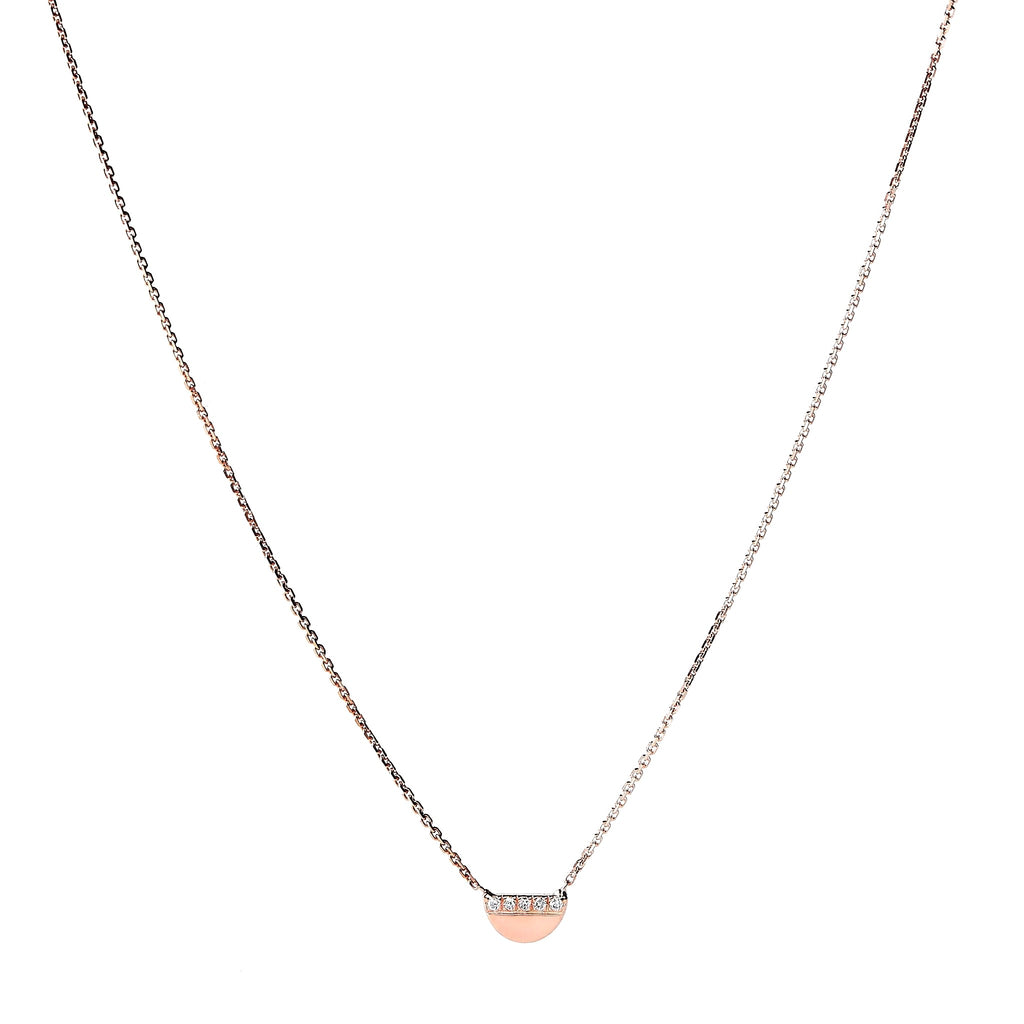 Collier or demi-lune 5 diamants – bijou fait main LYLAN (vue 2)