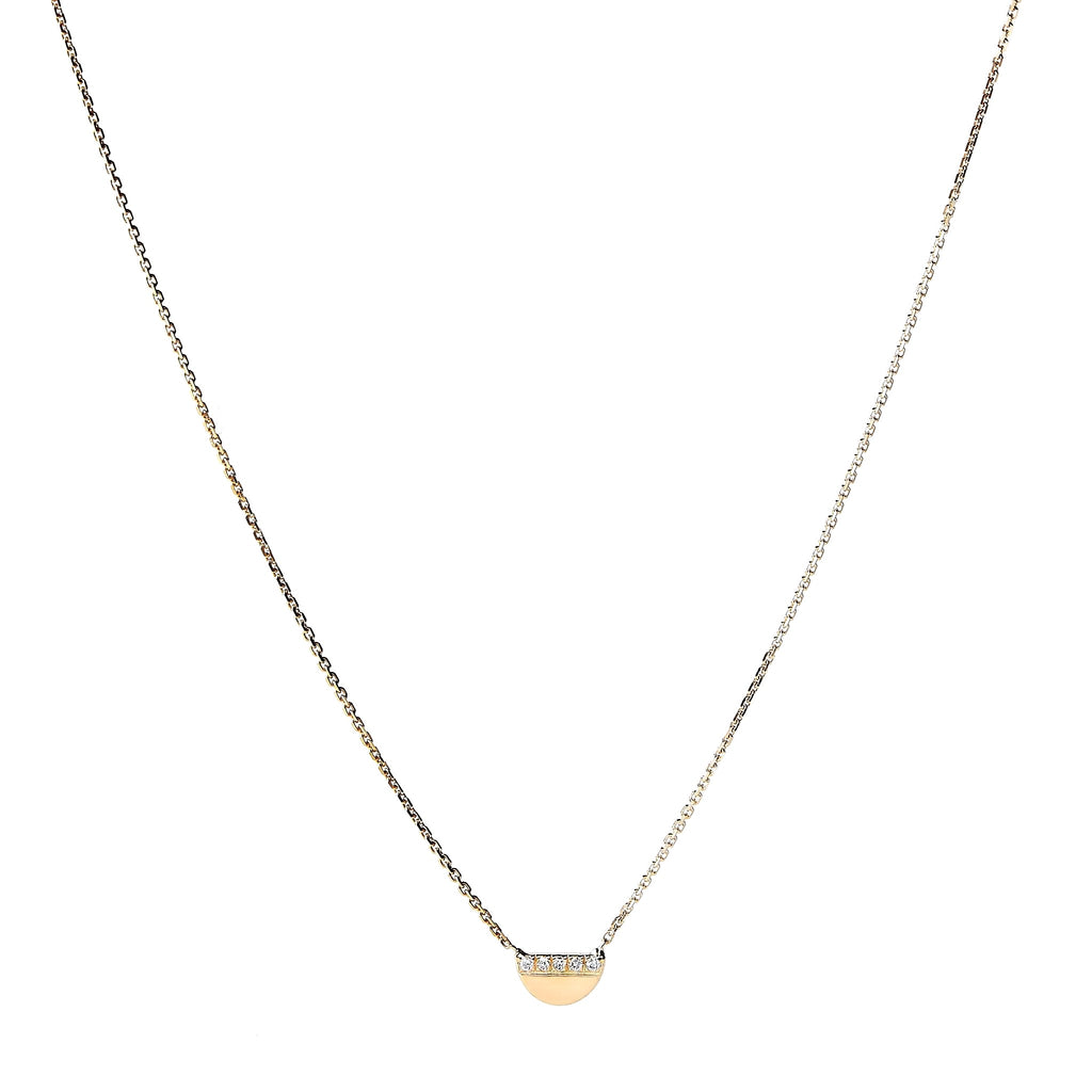 Collier or demi-lune 5 diamants – bijou fait main LYLAN