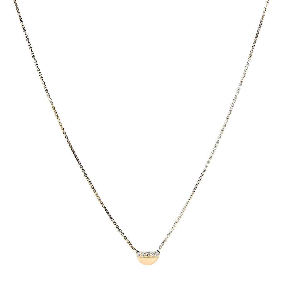 Collier or demi-lune 5 diamants – bijou fait main LYLAN